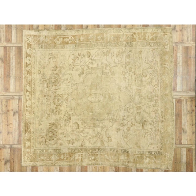 Antique Turkish Oushak Rug - 11'03 X 12'01 For Sale In Dallas - Image 6 of 10