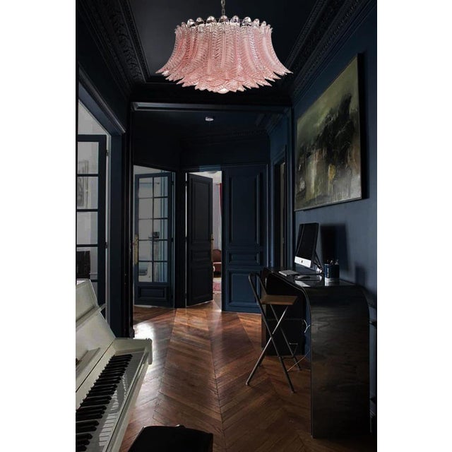 Italian Pink Glass Ceiling Light Chandelier, Murano, 1990s For Sale - Image 6 of 17