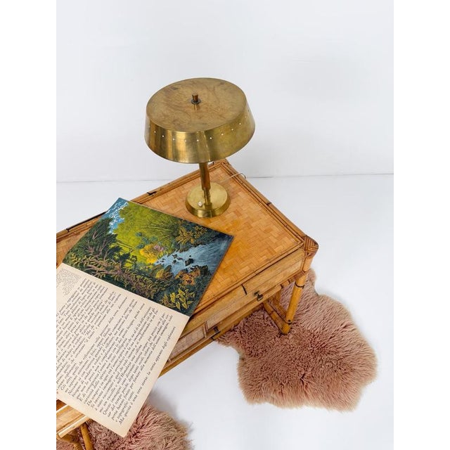 Mid-Century Modern Italian Bamboo, Cane and Rattan Console Desk, 1970s For Sale - Image 3 of 18