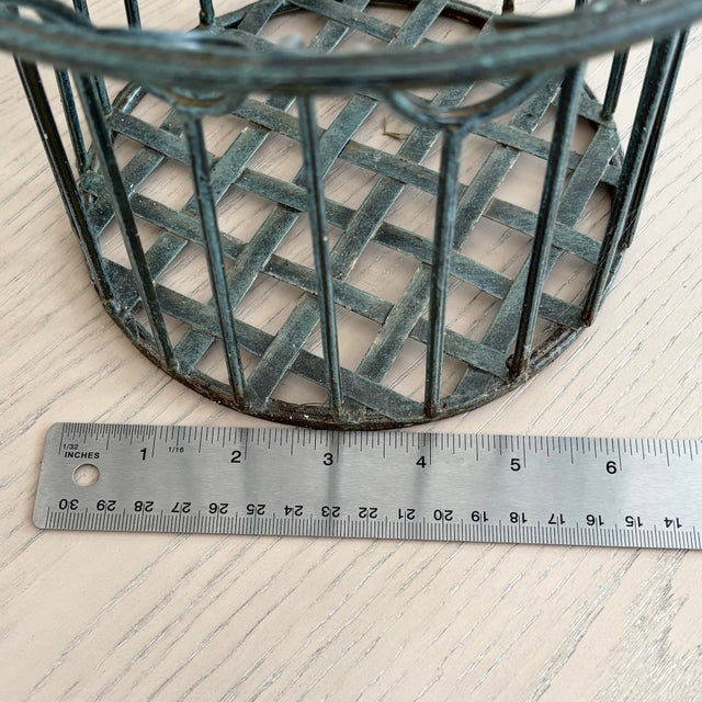 Garden Basket - Planter Vintage Verdigris Iron With Birds For Sale - Image 11 of 12