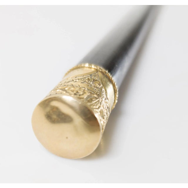 Early 20th Century Early 20th Century Edwardian or Victorian Fancy Gold Filled Dress Cane Walking Stick For Sale - Image 5 of 9