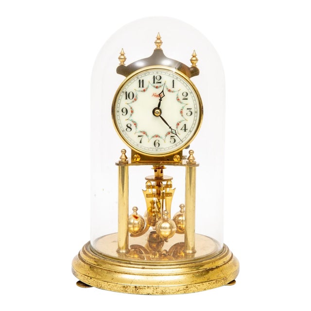 Vintage Kieninger & Obergfel Brass Anniversary Clock For Sale
