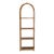 Vintage 1970s Arched Rattan & Cane Étagère, Four-Tier Shelf For Sale