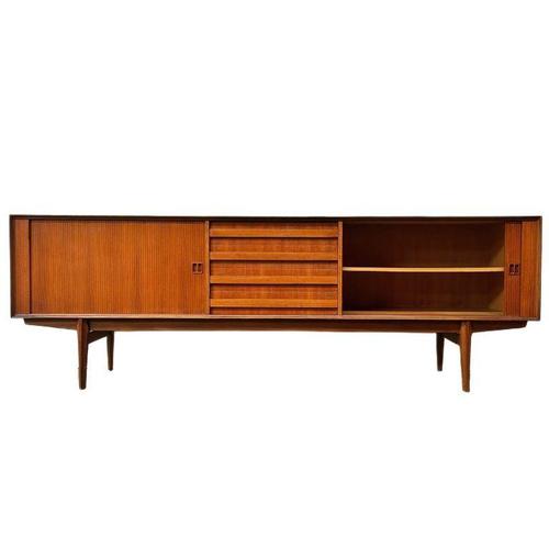 Mid-Century Danish Teak Lowboard with Roller Doors by Oswald Vermaercke for V-Form, 1950s For Sale - Image 11 of 13