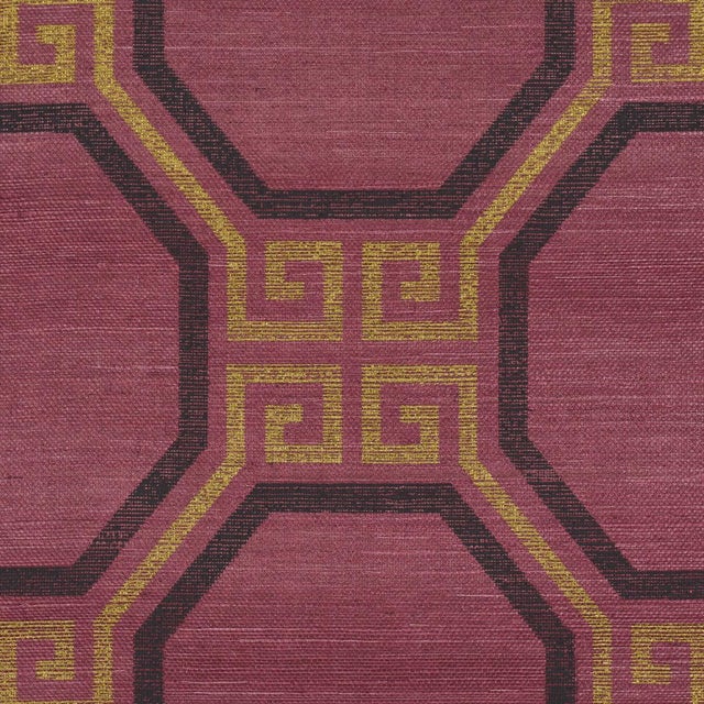 Schumacher Schumacher Octavia Sisal Wallcovering In Golden Plum For Sale - Image 4 of 5