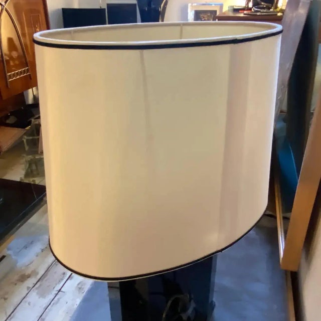 1970s Black and White Plexiglass Italian Table Lamp For Sale - Image 6 of 9