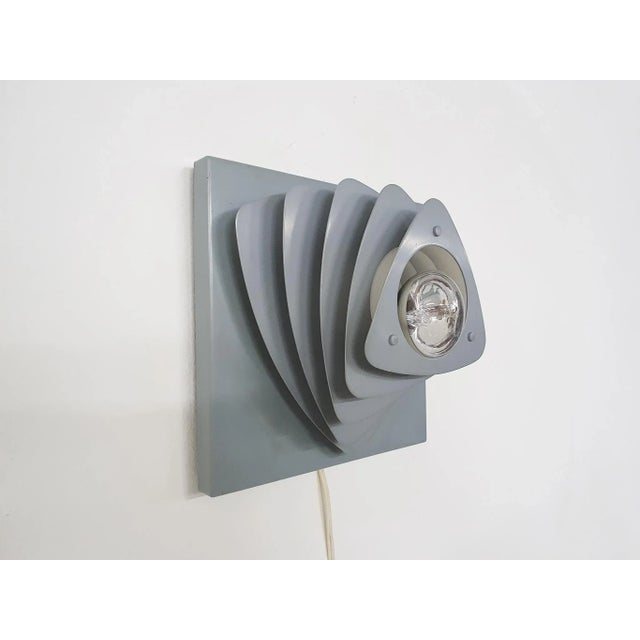 Mid-Century Grey Metal Wall Light, the Netherlands, 1960s For Sale - Image 4 of 9