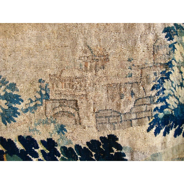 French Aubusson Verdure Tapestry Two Herons on a Lake Circa 17 Hundreds For Sale - Image 9 of 12