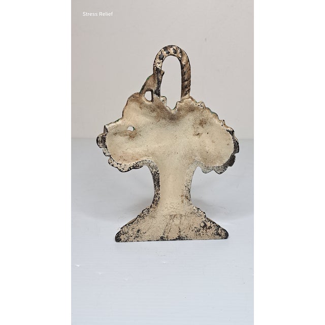 1930s Hubley #152 Cast Iron Basket of Flowers Doorstop With Original Paint For Sale In West Palm - Image 6 of 10