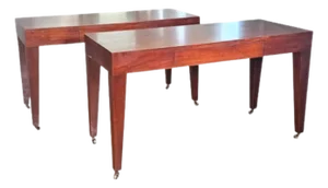 Pair of Midcentury Style Single Drawer Wood Consoles