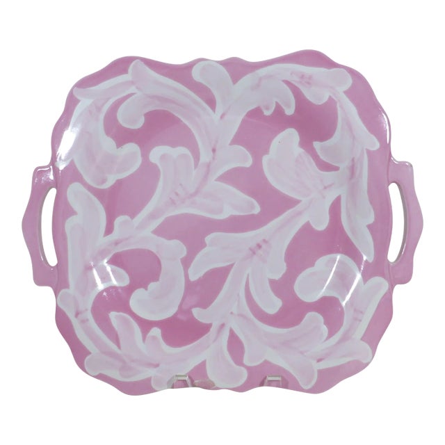 Pink Italian Ceramic Platter For Sale