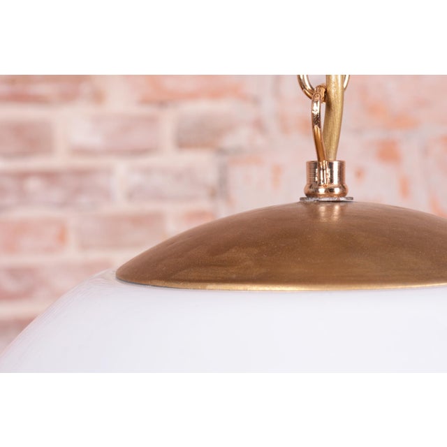 Mid-Century Modern Mid-Century Czech Brass Pendant Light attributed to J. Kamenický Šenov, 1960s For Sale - Image 3 of 9
