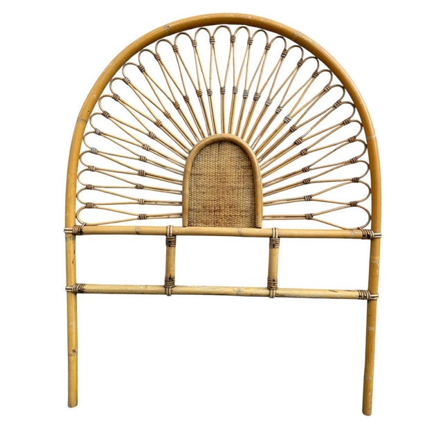 Vintage French Headboards in Bamboo and Rattan, 1960s, Set of 2 For Sale - Image 6 of 11