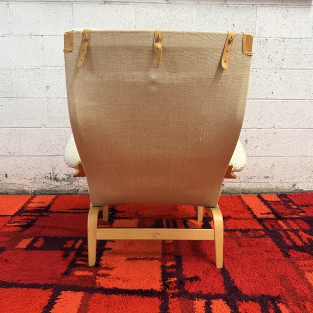 Vintage Pair of Pernilla Lounge Chairs by Bruno Mathsson for Dux in Faux Lambswool, 1970's For Sale In New York - Image 6 of 14