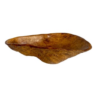 Organic Modern Rustic Burled Wood Bowl For Sale