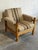 Mid-Century Modern In Style of Henning Kjærnulf Oak Lounge Chair With Striped Upholstery Danish Mid-Century Modern 1970s For Sale - Image 3 of 9