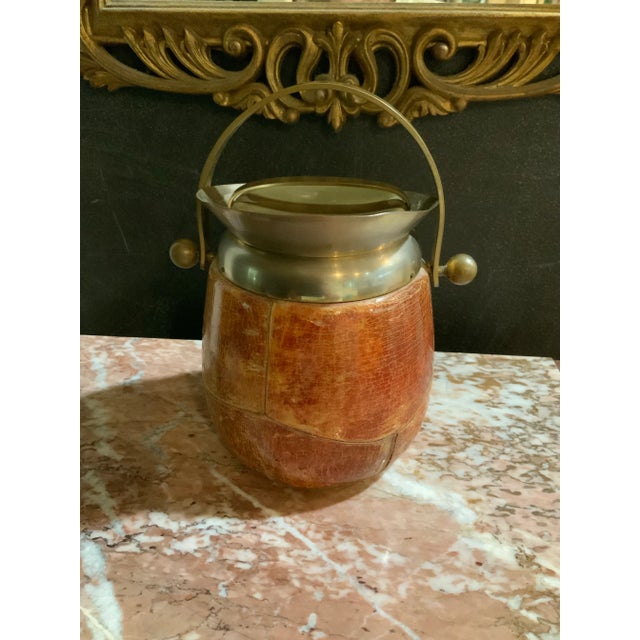 Modern Rare Vintage Barware - Early 20th Century Vintage Aldo Tura Genuine Lacquered Goatskin Ice Bucket - Antique Barware - Collector Piece For Sale - Image 3 of 11