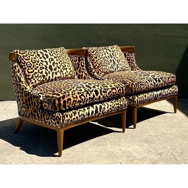 Vintage MCM Slope Arm Leopard Lounge Chairs - A Pair For Sale - Image 4 of 7