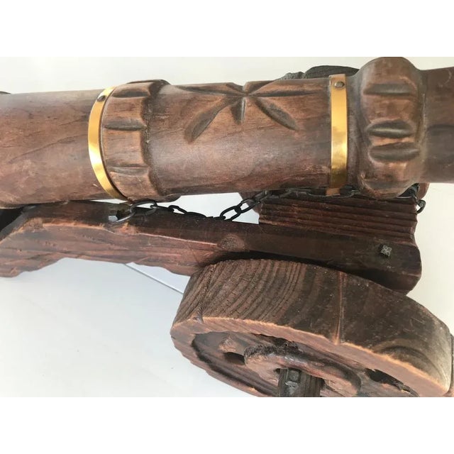 Decorative Carved Wooden Cannon,1950s For Sale - Image 11 of 17
