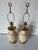 Metal 1980s Vintage Asian Style Cream Beige Crackle Glazed Ceramic & Brass Table Lamps – A Pair For Sale - Image 7 of 12