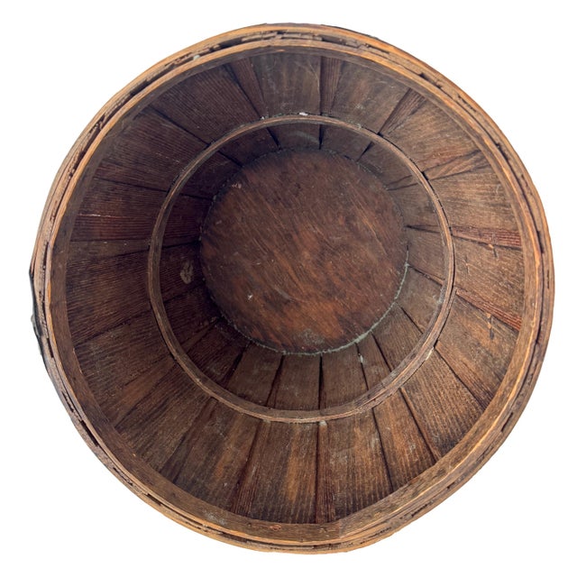 Vintage Basketville Federal Eagle Wood Wastebasket For Sale In Los Angeles - Image 6 of 11