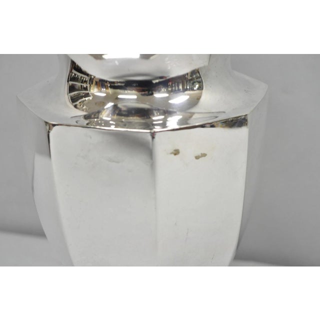 Metal Vintage Art Deco Silver Plated Octagonal Faceted Water Pitcher by Homan Plate For Sale - Image 7 of 16