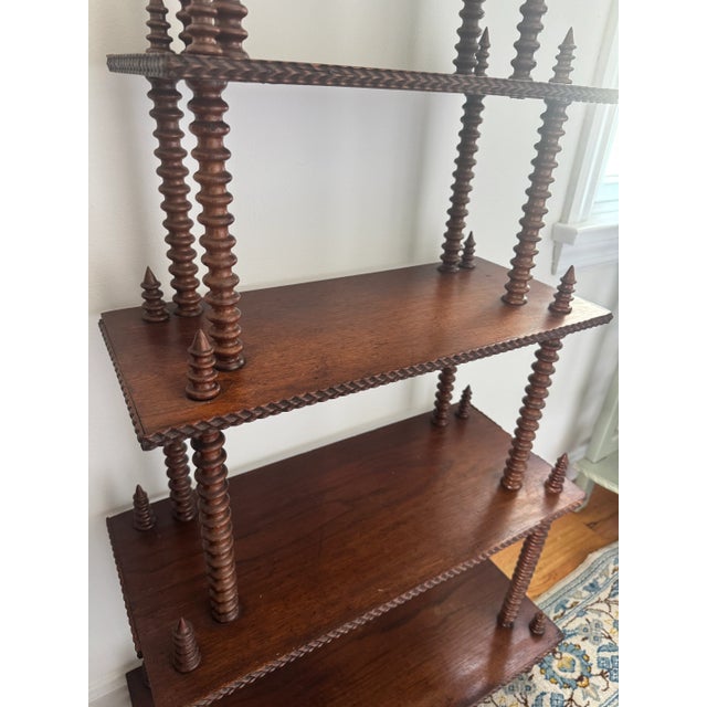 Wood Victorian Spindle Wooden Etagere Stand For Sale - Image 7 of 12
