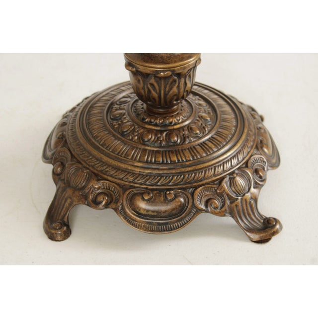 Late 20th Century Victorian Style Bronze Three-Light Candelabra - A Pair For Sale - Image 11 of 12