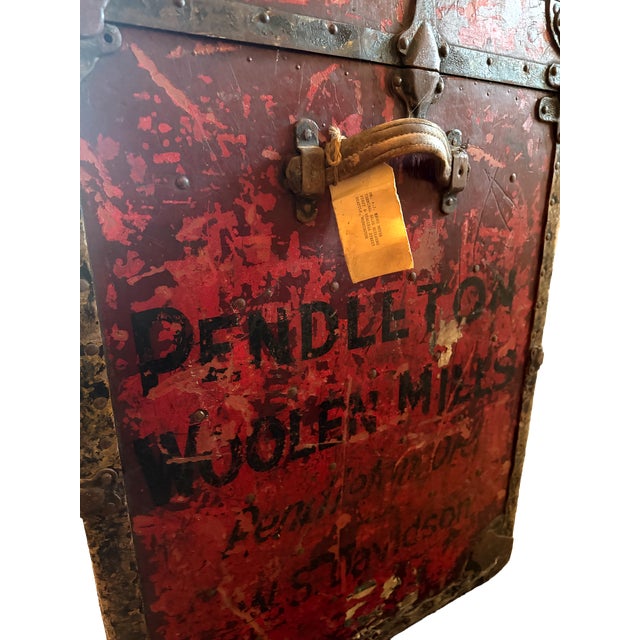 Textile Early 20th Century Pendleton Trunk For Sale - Image 7 of 9