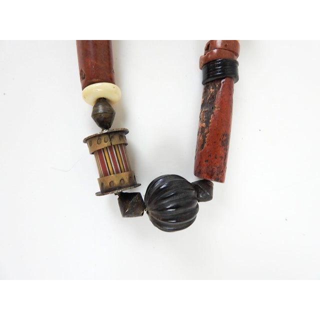 1990s Vintage 1990s Artist Made Tribal Bauxite Pottery Beaded Necklace For Sale - Image 5 of 7