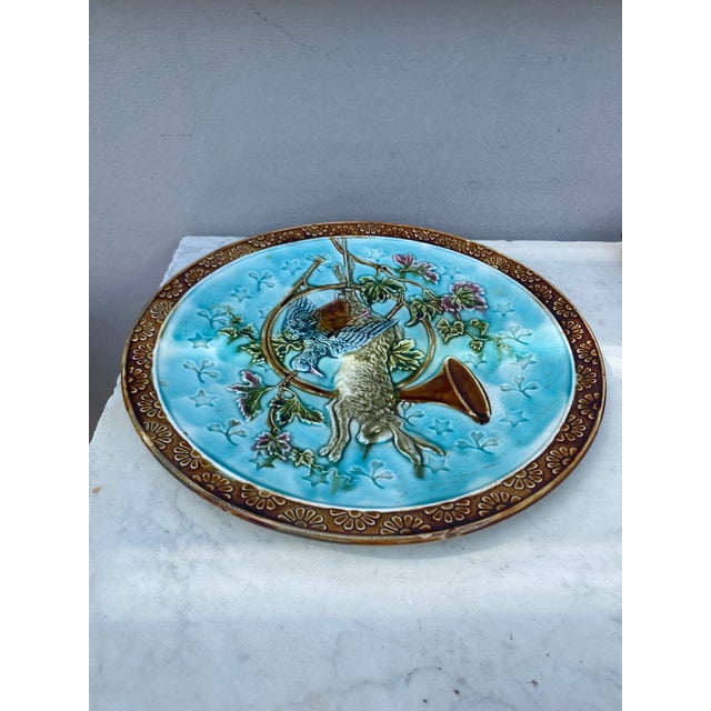 Late 19th Century 19th Century Majolica Hunting Trophies Platters Onnaing-A Pair For Sale - Image 5 of 7