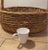 Wood Vintage Huge Decorative Storage Wicker Basket with Handle For Sale - Image 7 of 9