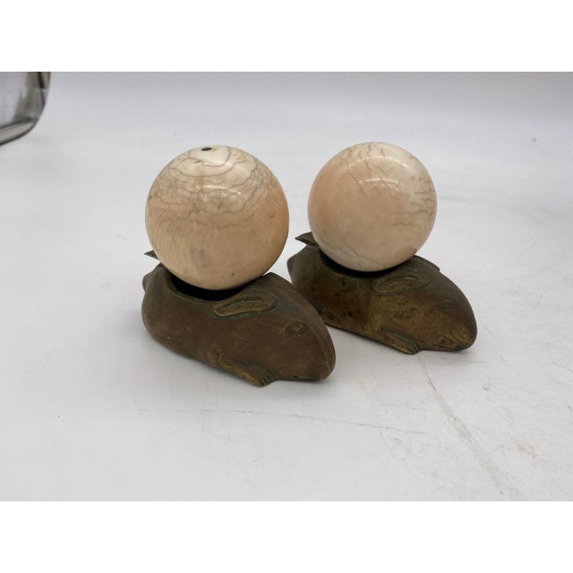 Mid-Century Modern Vintage Marble, Brass, Resin, Glass Spheres With Stands Collection- 8 Pieces For Sale - Image 3 of 12