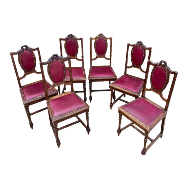 Early 20th Century Louis XVI French Carved Bow-Top Dining Chairs - Set of 6 For Sale