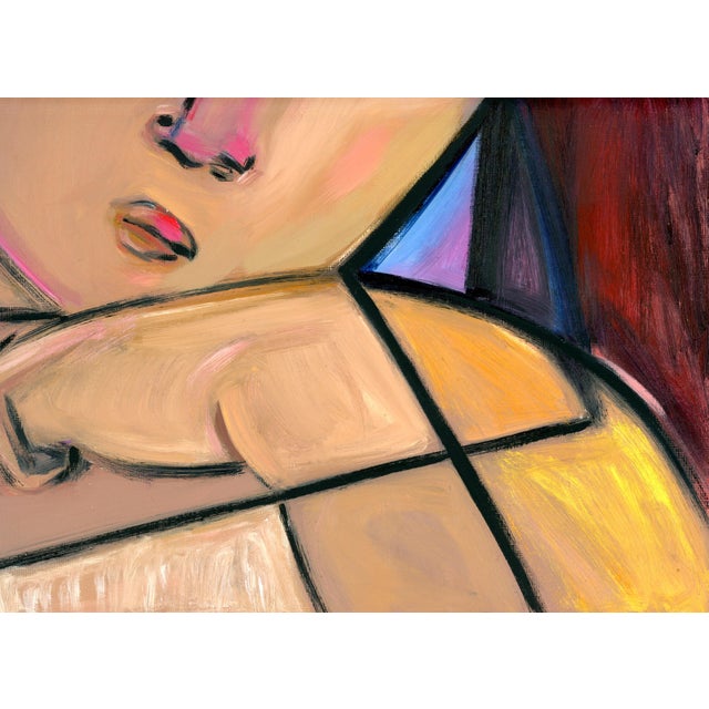 Venetian, Cubist Abstract Portrait Oil Painting by Alexandra Swistak For Sale - Image 4 of 7