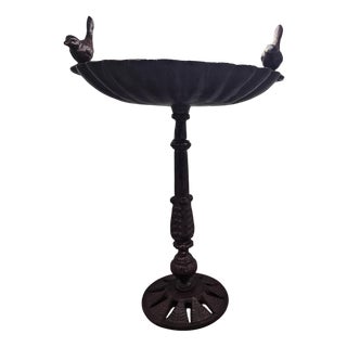 Art Deco Cast Iron Base Birdbath, 1940s For Sale