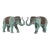 A Pair of Vintage Verdigris Bronze Patinated Elephant Garden Statuary For Sale