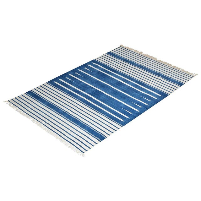 Not Yet Made - Made To Order Water Lily Rug, 5x8, Blue & White For Sale - Image 5 of 5