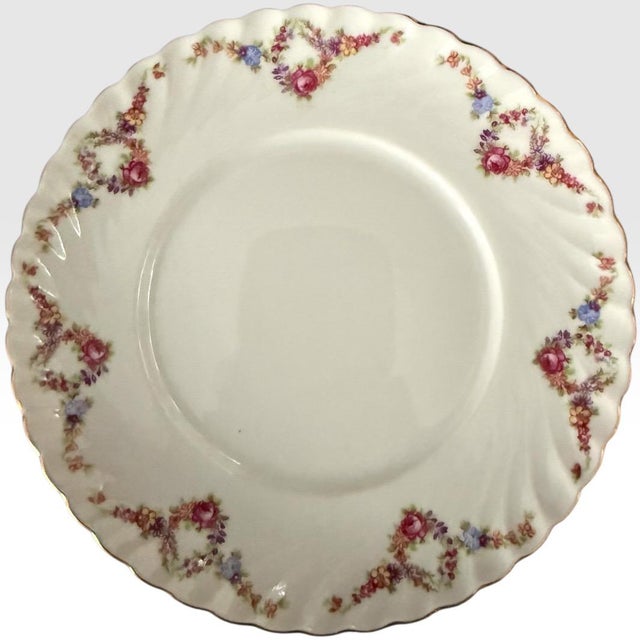 Vintage Royal Tettau Germany Pink Floral Fine Porcelain Dinnerware Set Service for 12 - 95 Pieces For Sale - Image 12 of 18