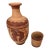 Vintage Folk Art Cuernavaca Mexican Folk Art Terracotta Botellón & Cup Set - 2 Pieces For Sale