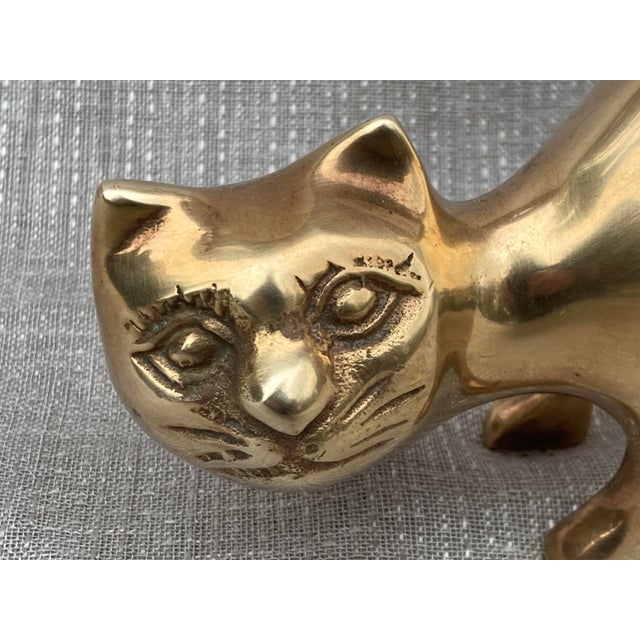 Brass Mid Century Cat Figure For Sale - Image 4 of 13