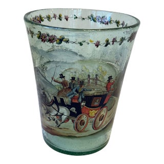 Early 1900s Antique Hand-Painted Hunt Scene Vase/Ice Bucket For Sale
