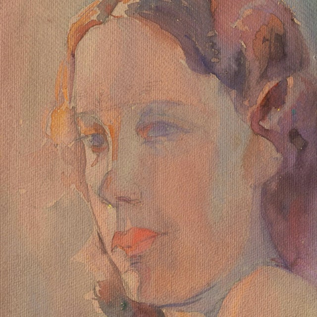 Impressionist 'Study of a Young Woman' by Sarah Hobson, 1936; California Woman Artist, Art Institute of Chicago For Sale - Image 3 of 6
