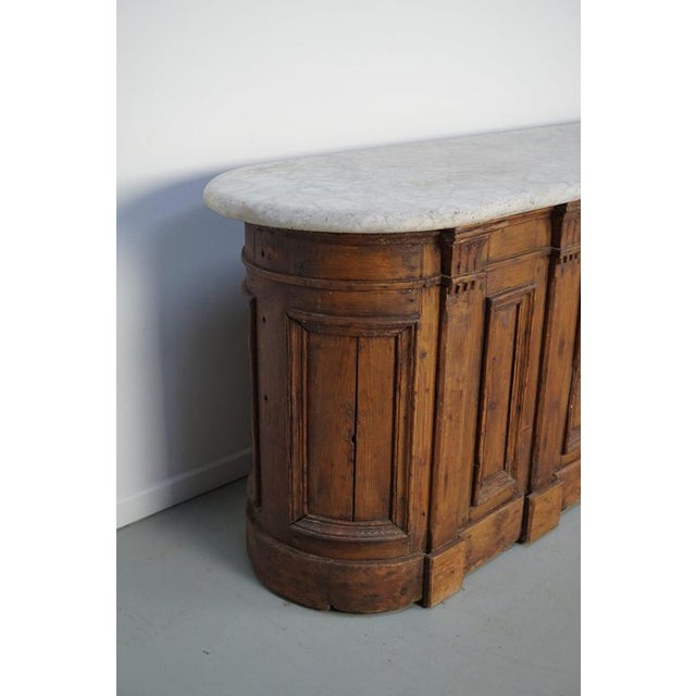 White Antique Dutch Pitch Pine & Marble Shop Counter Cabinet / Kitchen Island, 19thc For Sale - Image 8 of 18