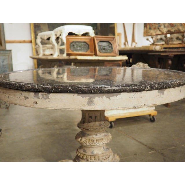White Early 19th Century Painted French Gueridon Center Table With Saint-Anne Marble For Sale - Image 8 of 18