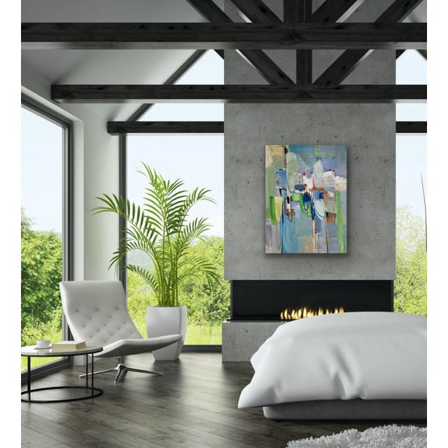 Wood Contemporary Abstract Original Oil Painting For Sale - Image 7 of 12