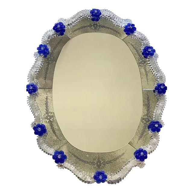 Hand-Carved Venetian Oval Mirror by Simoeng For Sale