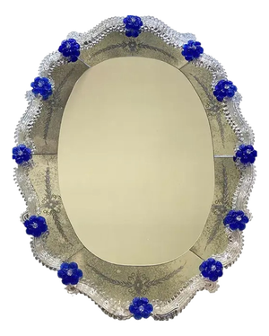 Hand-Carved Venetian Oval Mirror by Simoeng
