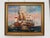 Paint Vintage Oil Painting Naval Battle Ships Seascape Maritime Nautical Art Framed For Sale - Image 7 of 12