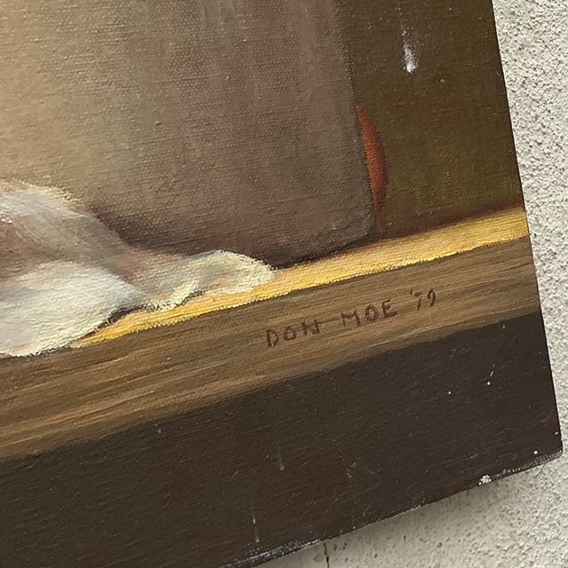 Introducing our Vintage Boho 1970s Original Still Life Oil on Canvas, an exquisite piece of American art history. This...